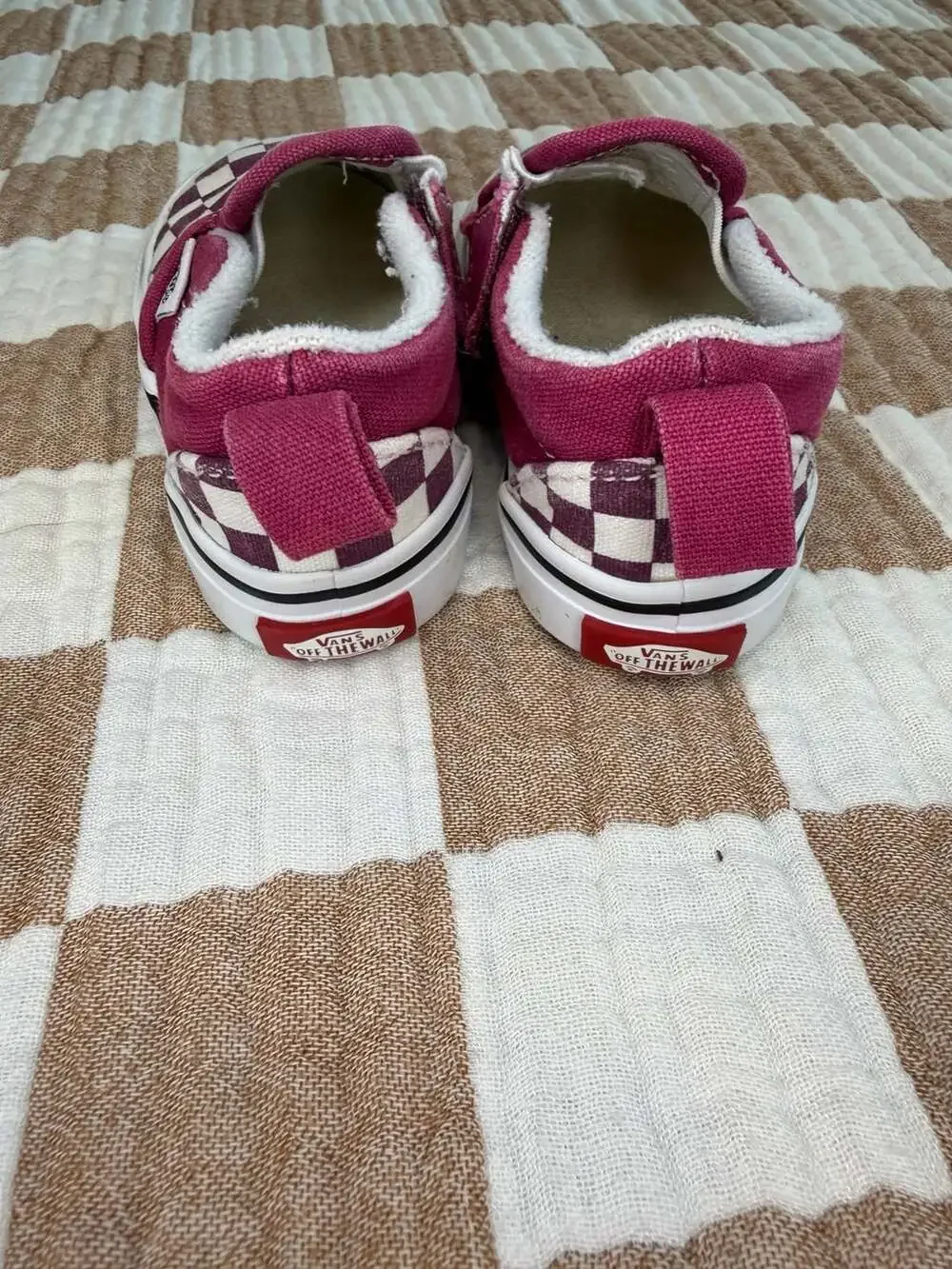 Vans Checkerboard Slip On Toddler Shoes Maroon White